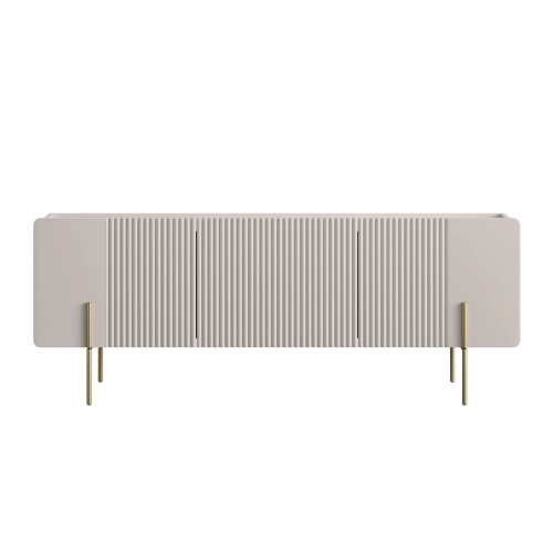Szafka RTV Malmi 150 cm - kaszmir / crema bianca / złote nóżki